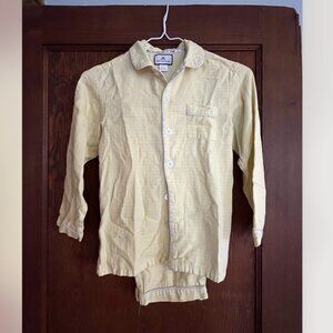 YELLOW & WHITE Petite Plume Pajamas Kids Two Piece Set Stripes Pinstripe Size 8